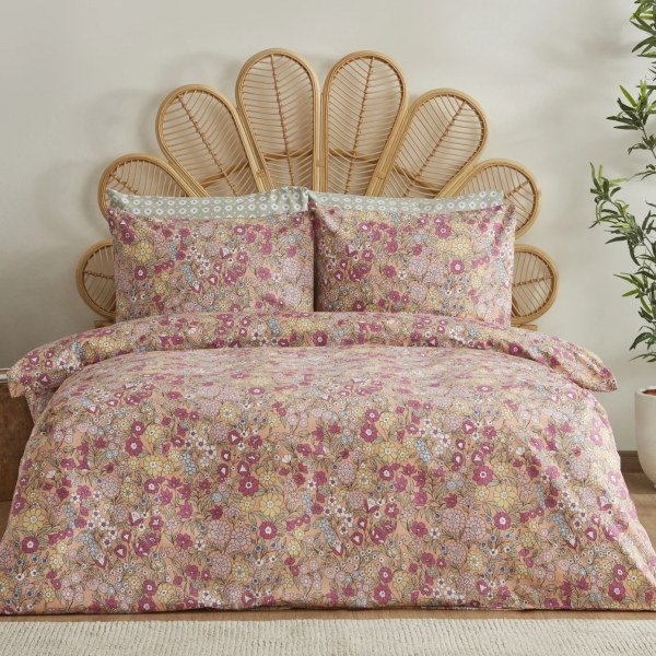 Sarah Anderson Mix and Match Emma Double Duvet Cover 200 x 220 cm - Salmon