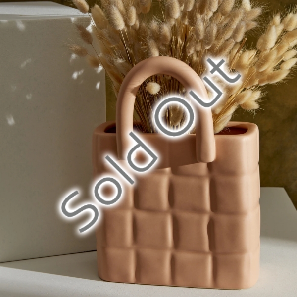 Merle Decorative Bag Vase 26 x 19 cm - Cream
