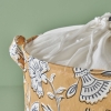 2 Pieces Indian Laundry Basket Set 36 x 40 + 24 x 17 x 14 cm - Mustard / White