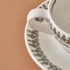 2 Pieces Indian Porcelain Teacup Set 270 ml - White / Green / Mustard