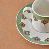6 Pieces Indian Porcelain Coffee Cup Set 90 ml - Mustard / White / Claret Red / Green