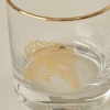 4 Pieces Lucky Flowers Glass Cup Set 300 ml - Gold