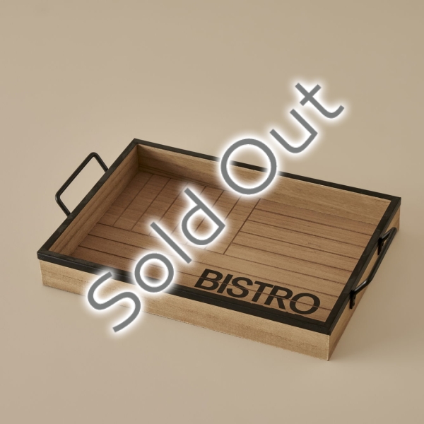 Bistro Tray 36 x 25 x 7.5 cm - Beige / Black