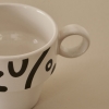 2 Pieces Abstract Espresso Coffee Cups Set 105 ml - Black / White
