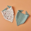 2 Pieces Safari Cotton Apron Set 40 x 21 cm - Green / Beige / Brown / Red