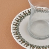 6 Pieces Indian Glass Tea Set 132 ml - White / Green
