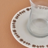 6 Pieces Indian Glass Tea Set 132 ml - White / Green