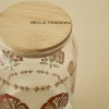 Indian Blossom Bamboo Lid Jar 970 ml - Mustard / Green / Brown