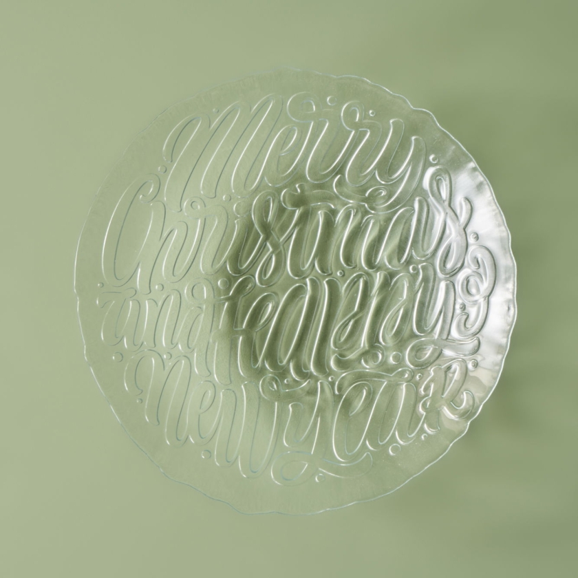 Letters Glass Serving Bowl 32 cm - ..