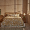 2 Pieces Satin Indian Cotton Single Duvet Cover Set 160 x 220 - White / Green / Mustard