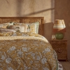 2 Pieces Satin Indian Cotton Single Duvet Cover Set 160 x 220 - White / Green / Mustard