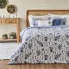 3 Pieces Bleu Blanc Cotton Satin Double Duvet Cover Set 200 x 220 cm - Blue / White
