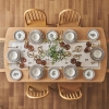 24 Pieces Indian Porcelain Dinner Set for 6 People - Claret Red / White / Green