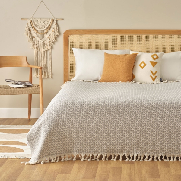 Silvana Cotton Double Bedspread 200 x 230 cm - Grey