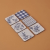 6 Pieces Bleu Blanc Coasters 10 x 10 cm - Blue / White