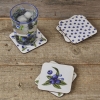 6 Pieces Blueberry Coaster 10 x 10 cm - Purple / White / Green