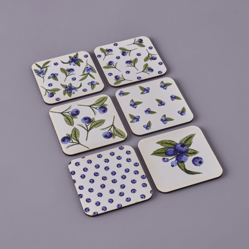6 Pieces Blueberry Coaster 10 x 10 ..