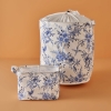 2 Pieces Bleu Blanc Laundry Basket Set 36 x 40 cm - Blue / White