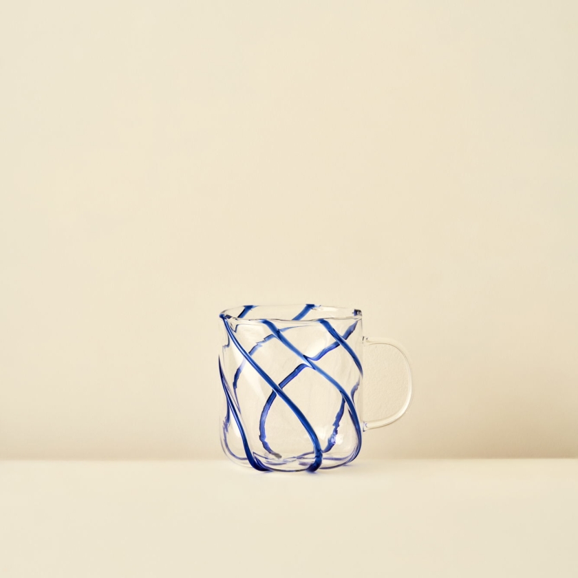 Slice Glass Mug 420 ml - Blue