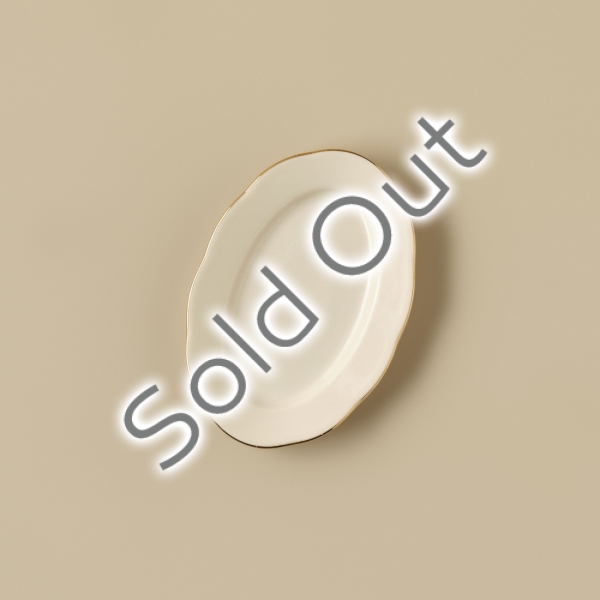 Opal Porcelain Boat Plate 20 cm - White / Gold