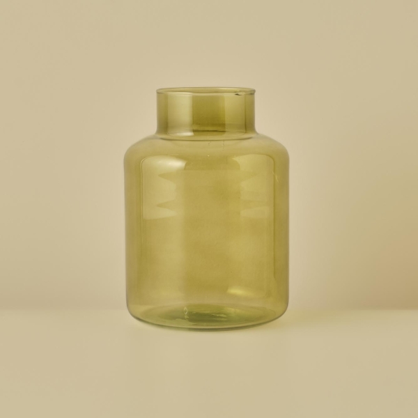 Recycle Lore Glass Vase 14 x 14 x 20 cm - Green