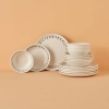 18 Pieces Motto Ceramic 6 Person Dinner Set - White / Black