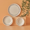 18 Pieces Motto Ceramic 6 Person Dinner Set - White / Black