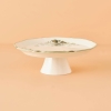 Julia Stoneware Cake Stand 32 cm - White / Green