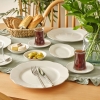 26 Pieces Clover Porcelain 6 Person Breakfast Set - White / Silver