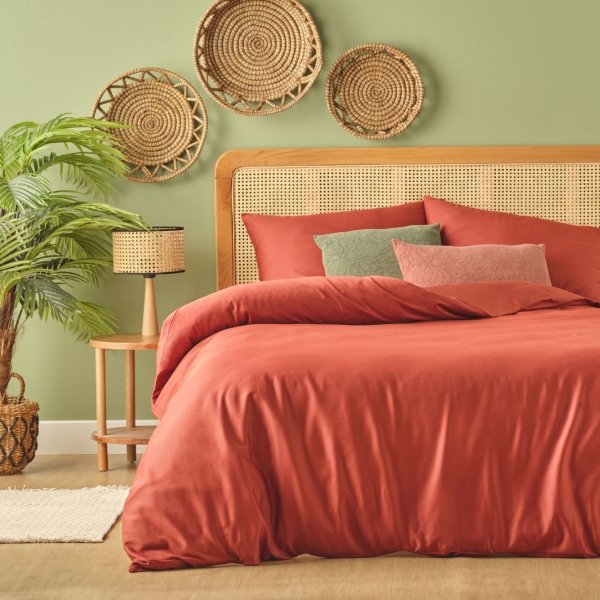 2 Pieces Supreme Cotton Satin Single Duvet Cover Set 160 x 220 cm - Tile
