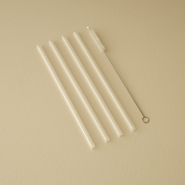 5 Pieces Nature Glass Pipette Set 20 cm - White