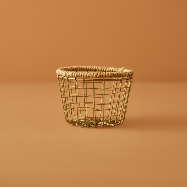 Fern Round Basket 13.5 x 8 cm - Beige