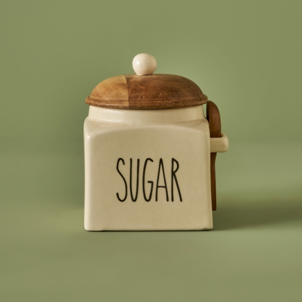 Sugar Ceramic Container Jar 800 ml - Cream