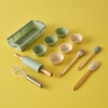 12 Pieces Cuci Toy Kitchen Set 32 x 6 x 29 cm - Green / Pink / Beige