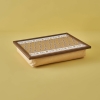Indian Knee Cushion with Tray 45.5 x 36 x 8 cm - Mustard / Brown / White