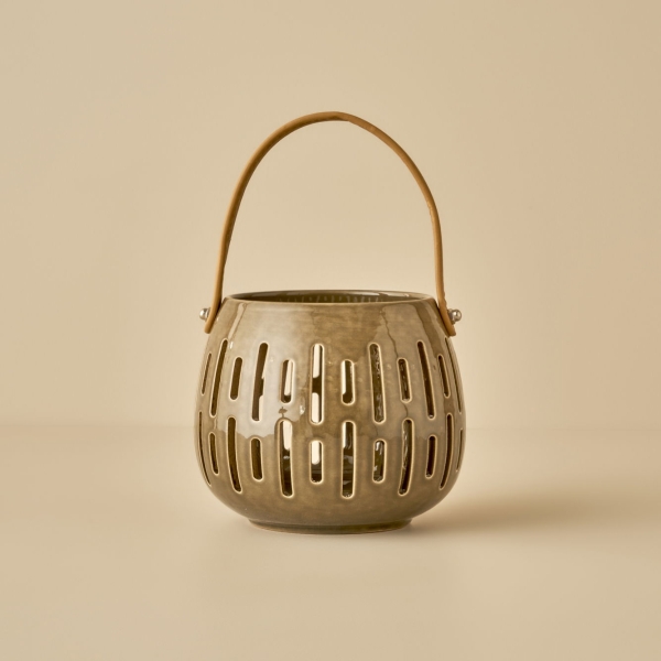 Shine Stone Lantern 14 x 12 cm - Green