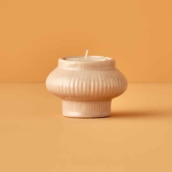 Perla Candle Holder 8 x 6 cm - Cream