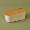 2 In 1 Breed Bread Box with Cutting Board 33 x 18.5 x 12 cm - Cream