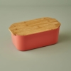 2 In 1 Breed Bread Box with Cutting Board 33 x 18.5 x 12 cm - Salmon