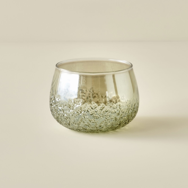 Shiny Glass Candle Holder 11 x 11 x 8 cm - Green