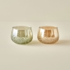 Shiny Glass Candle Holder 11 x 11 x 8 cm - Green