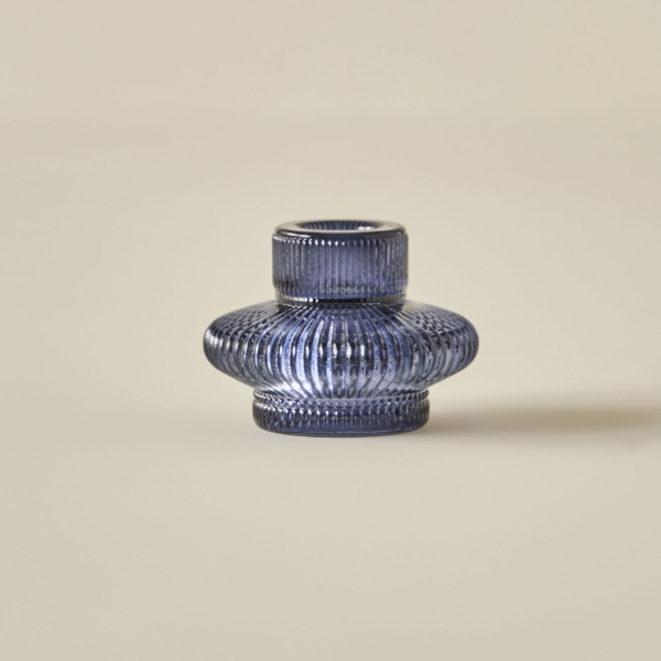 Leonor Candle Holder 7.9 x 7.9 x 6 cm - Navy Blue