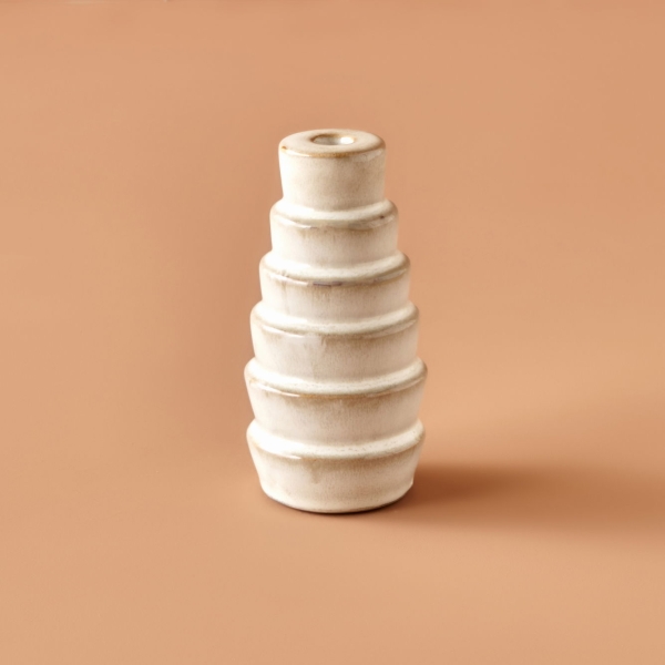 Wildy Candle Holder 6 x 6 x 12 cm - Beige