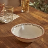 Indian Porcelain Salad Bowl 23 cm - White / Mustard 