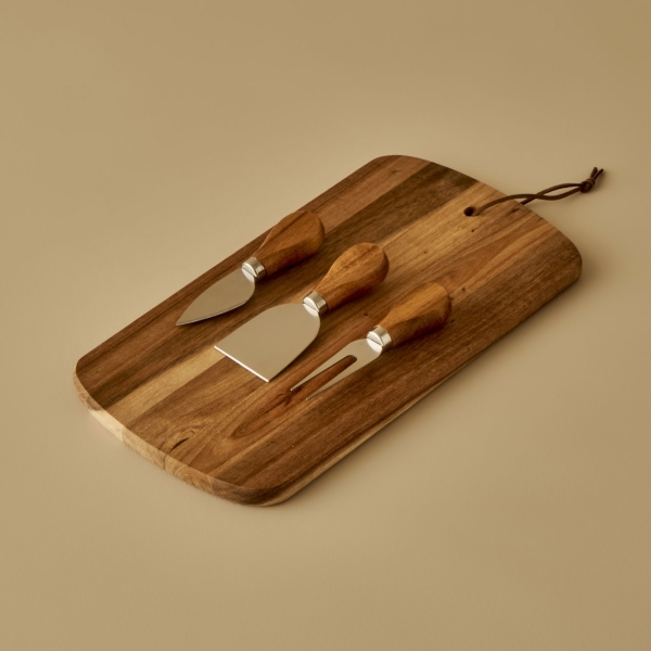 4 Pieces Parm Cheese Serving Set 32 x 17.5 cm - Brown