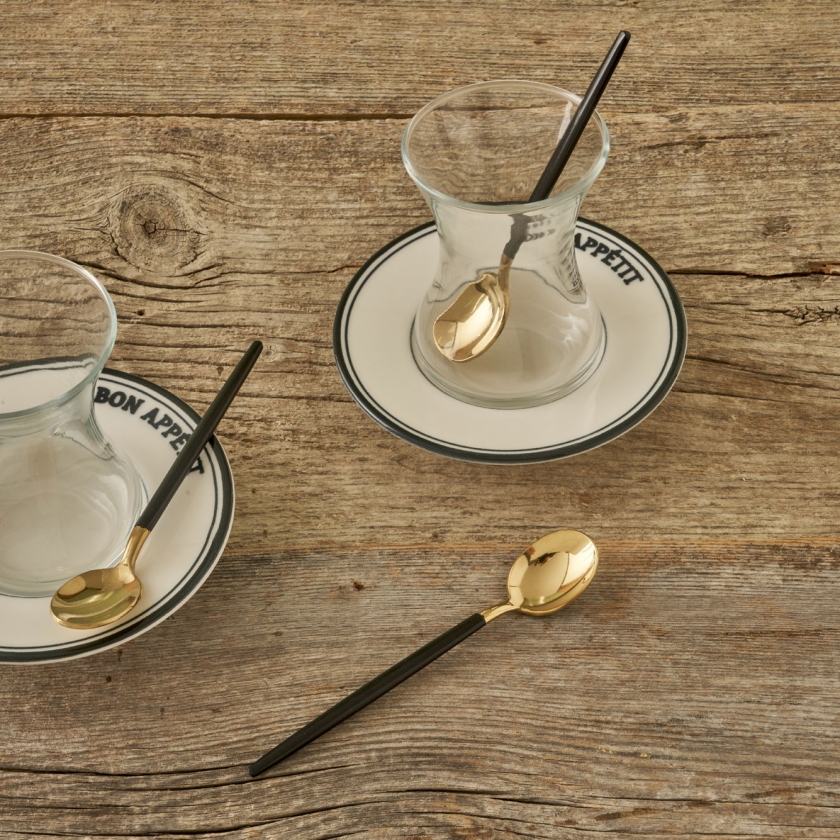 6 Pieces Siena Teaspoon Set - Gold ..