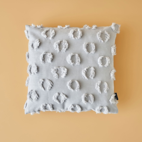 Blair Cotton Filled Decorative Pillow 43 x 43 cm - Grey