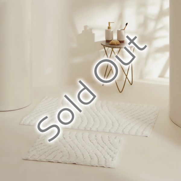 2 Pieces Roma Bath Mat Set - Ecru