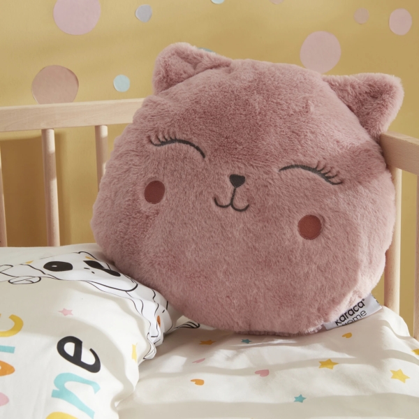 37 cm Baby Cat Shaped Cushion - Pink