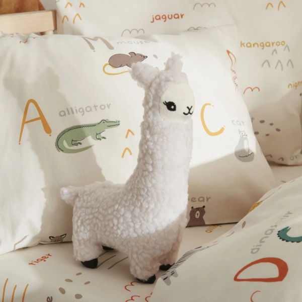 25 cm Baby Lama Shaped Cushion - White